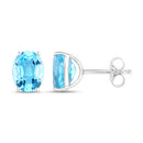 4.00 Carat Genuine Swiss Blue Topaz .925 Sterling Silver Earrings-6