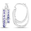 1.40 Carat Genuine Tanzanite .925 Sterling Silver Earrings-6