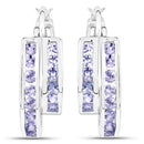 1.40 Carat Genuine Tanzanite .925 Sterling Silver Earrings-7