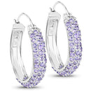 3.06 Carat Genuine Tanzanite .925 Sterling Silver Earrings-5