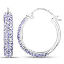 3.06 Carat Genuine Tanzanite .925 Sterling Silver Earrings-6