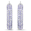 3.06 Carat Genuine Tanzanite .925 Sterling Silver Earrings-7