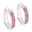 2.20 Carat Genuine Ruby .925 Sterling Silver Earrings-5