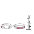 2.20 Carat Genuine Ruby .925 Sterling Silver Earrings-7