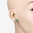 0.88 Carat Genuine Emerald .925 Sterling Silver Earrings-9