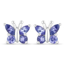 0.96 Carat Genuine Tanzanite .925 Sterling Silver Earrings-5