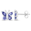 0.96 Carat Genuine Tanzanite .925 Sterling Silver Earrings-6