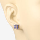0.96 Carat Genuine Tanzanite .925 Sterling Silver Earrings-9