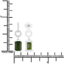 2.28 Carat Genuine Green Tourmaline and White Diamond 14K White Gold Earrings-7