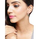 2.28 Carat Genuine Green Tourmaline and White Diamond 14K White Gold Earrings-12