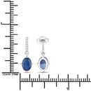1.95 Carat Genuine Blue Sapphire and White Diamond 10K White Gold Earrings-3