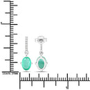 1.49 Carat Genuine Zambian Emerald and White Diamond 10K White Gold Earrings-3