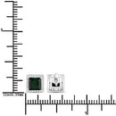1.55 Carat Genuine Green Tourmaline and White Diamond 14K White Gold Earrings-7