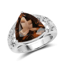 6.91 Carat Genuine Smoky Quartz .925 Sterling Silver Ring-1
