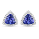 4.62 Carat Genuine Tanzanite and White Diamond 14K White Gold Earrings-5