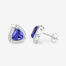 3.70 Carat Genuine Tanzanite and White Diamond 14K White Gold Earrings-10