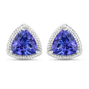 4.24 Carat Genuine Tanzanite 14K White Gold Earrings-4