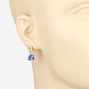 3.86 Carat Genuine Tanzanite and White Diamond 14K Yellow Gold Earrings-6