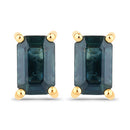 0.80 Carat Genuine Blue Sapphire 14K Yellow Gold Earrings-1