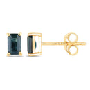 0.80 Carat Genuine Blue Sapphire 14K Yellow Gold Earrings-2