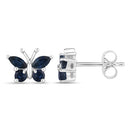 0.61 Carat Genuine Blue Sapphire .925 Sterling Silver Earrings-6