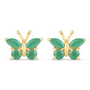 0.50 Carat Genuine Emerald .925 Sterling Silver Earrings-5