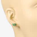 0.50 Carat Genuine Emerald .925 Sterling Silver Earrings-9