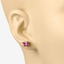 0.63 Carat Genuine Ruby .925 Sterling Silver Earrings-9