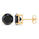 3.84 Carat Genuine Black Diamond 14K Yellow Gold Earrings-6