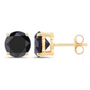 4.12 Carat Genuine Black Diamond 14K Yellow Gold Earrings-6