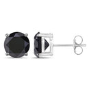 4.25 Carat Genuine Black Diamond 14K White Gold Earrings-6