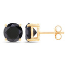 4.30 Carat Genuine Black Diamond 14K Yellow Gold Earrings-6