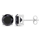 4.91 Carat Genuine Black Diamond 14K White Gold Earrings-6