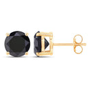 4.91 Carat Genuine Black Diamond 14K Yellow Gold Earrings-6