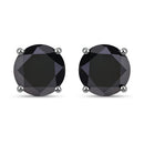 3.48 Carat Genuine Black Diamond 14K White Gold Earrings-5