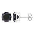 3.48 Carat Genuine Black Diamond 14K White Gold Earrings-6