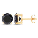 3.48 Carat Genuine Black Diamond 14K Yellow Gold Earrings-6