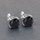 3.48 Carat Genuine Black Diamond 14K White Gold Earrings-8