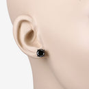3.48 Carat Genuine Black Diamond 14K White Gold Earrings-9