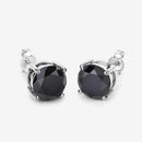 4.81 Carat Genuine Black Diamond 14K White Gold Earrings-10