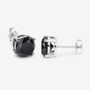 3.48 Carat Genuine Black Diamond 14K White Gold Earrings-11