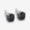 5.41 Carat Genuine Black Diamond 14K White Gold Earrings-13