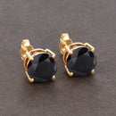 3.48 Carat Genuine Black Diamond 14K Yellow Gold Earrings-8