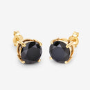 4.77 Carat Genuine Black Diamond 14K Yellow Gold Earrings-11