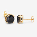 3.84 Carat Genuine Black Diamond 14K Yellow Gold Earrings-12