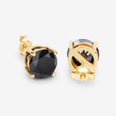 3.48 Carat Genuine Black Diamond 14K Yellow Gold Earrings-13