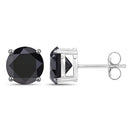 4.81 Carat Genuine Black Diamond 14K White Gold Earrings-6