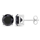 3.08 Carat Genuine Black Diamond 14K White Gold Earrings-6