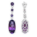 9.63 Carat Genuine Amethyst .925 Sterling Silver Earrings-6