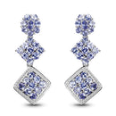 4.92 Carat Genuine Tanzanite .925 Sterling Silver Earrings-4